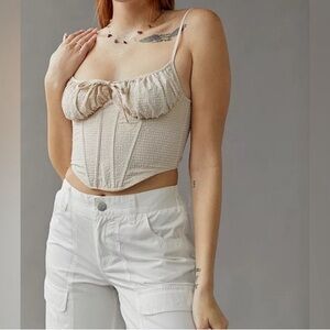 Urban Outfitters Cream Corset Tank Top